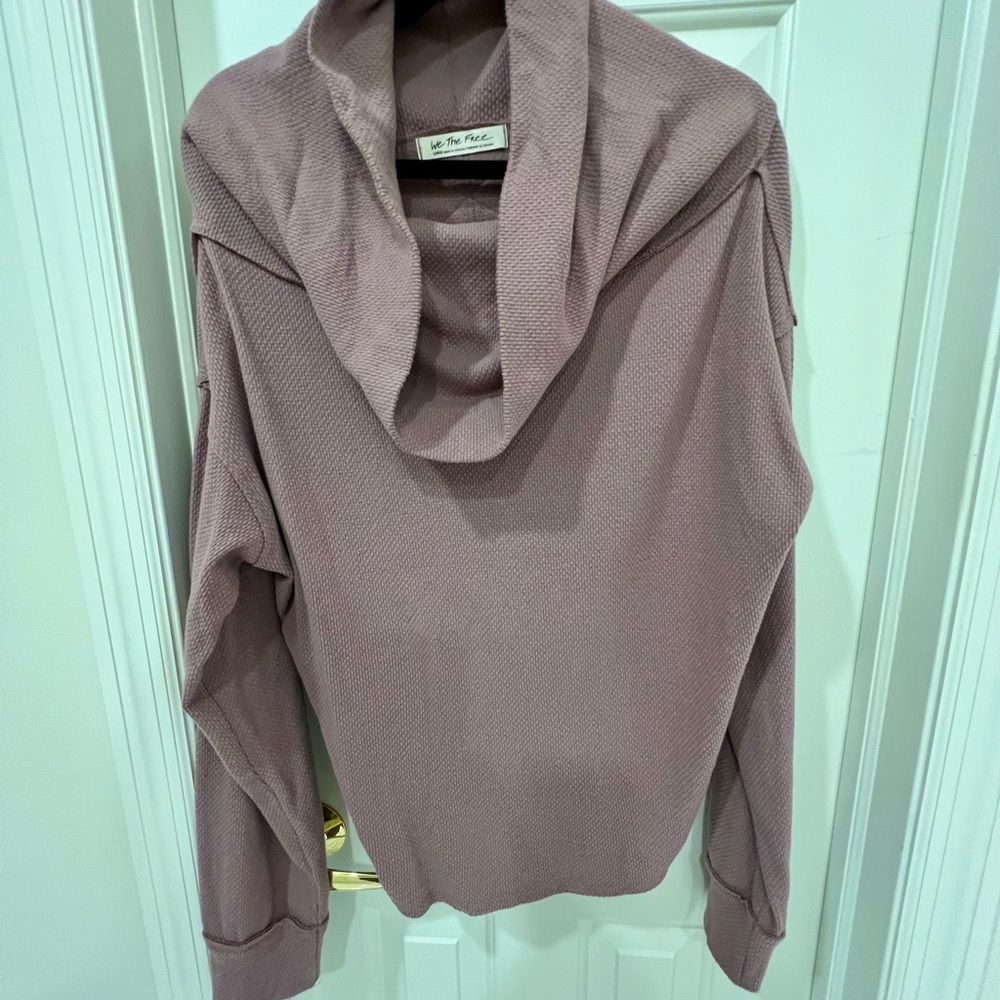We The Free Dusty Pink Cowl Neck Sweater
